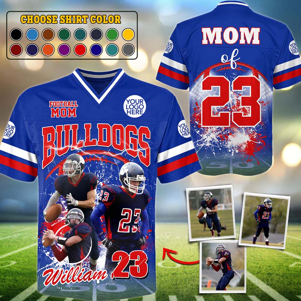 Custom Photo Football Jersey Game Day Shirt Gift For Sport Family Tu24 Pt99