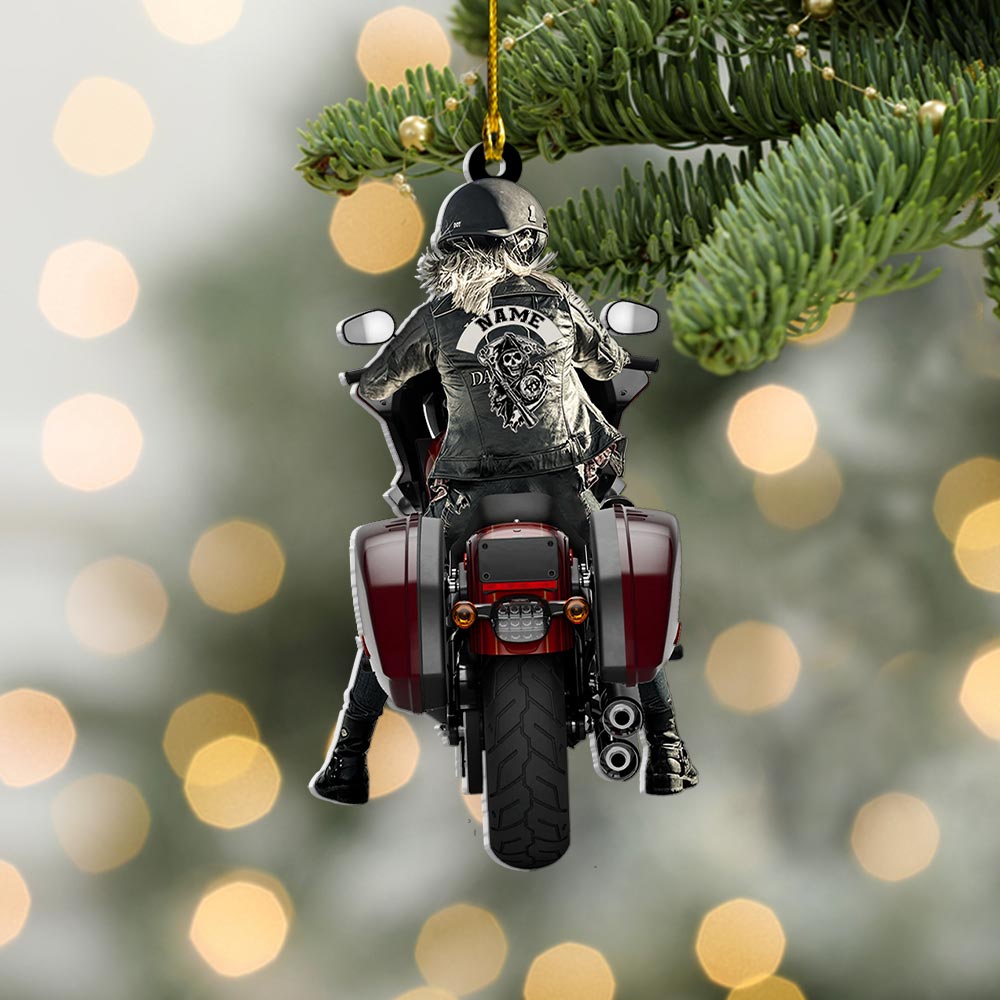 Personalized Ornament Gifts For Biker - Custom Ornaments Gift For Bikers - Woman And Man Biker Ornament