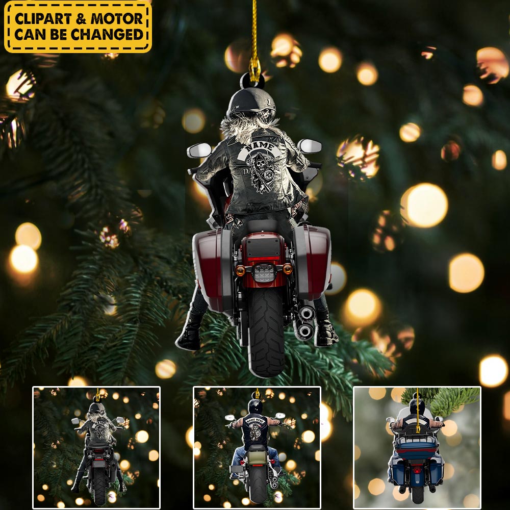 Personalized Ornament Gifts For Biker - Custom Ornaments Gift For Bikers - Woman And Man Biker Ornament