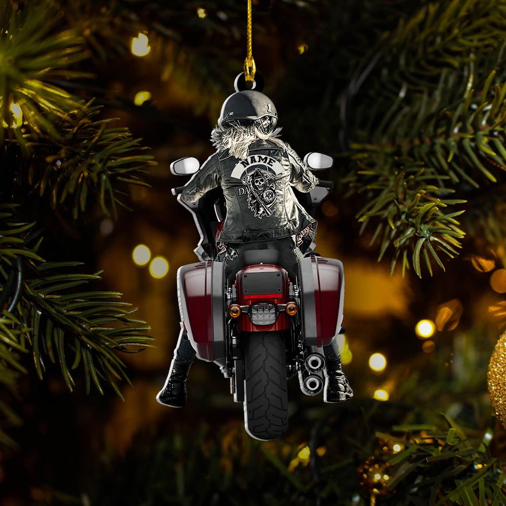 Personalized Ornament Gifts For Biker - Custom Ornaments Gift For Bikers - Woman And Man Biker Ornament