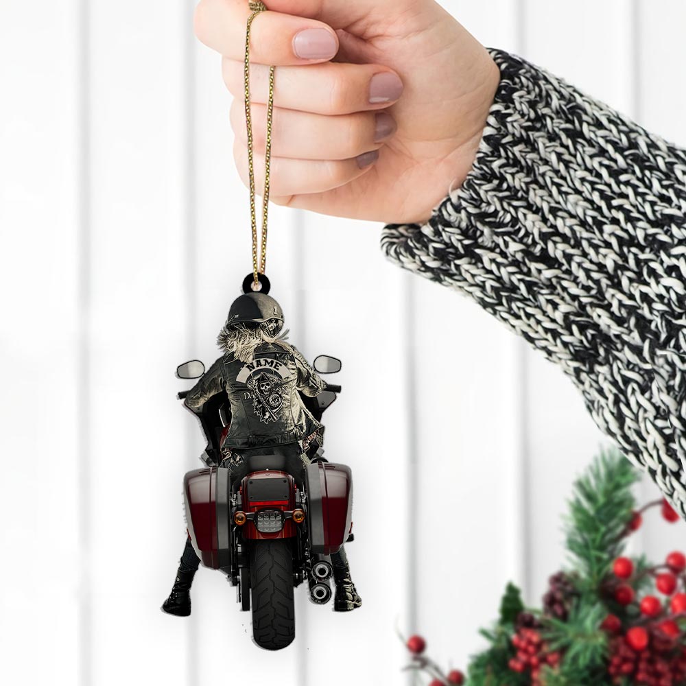 Personalized Ornament Gifts For Biker - Custom Ornaments Gift For Bikers - Woman And Man Biker Ornament