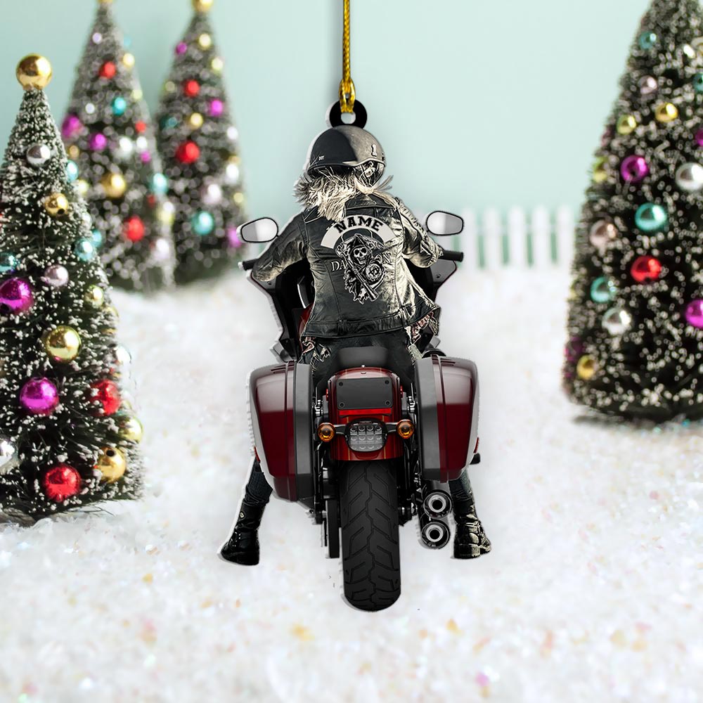 Personalized Ornament Gifts For Biker - Custom Ornaments Gift For Bikers - Woman And Man Biker Ornament