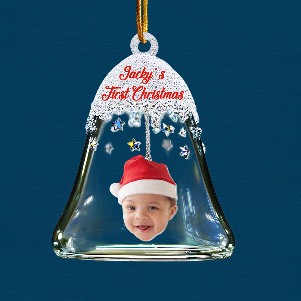 Custom Photo Baby First Christmas Bell Ring Personalized Custom Shaped Acrylic Ornament Tu24 Tm01