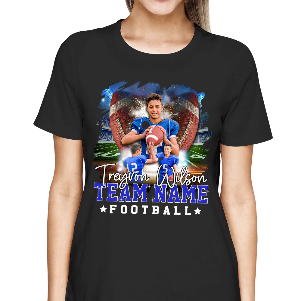 Personalized Name Number School Name Team Name American Football Player Shirt For Football Lover Football Son Mom K1702