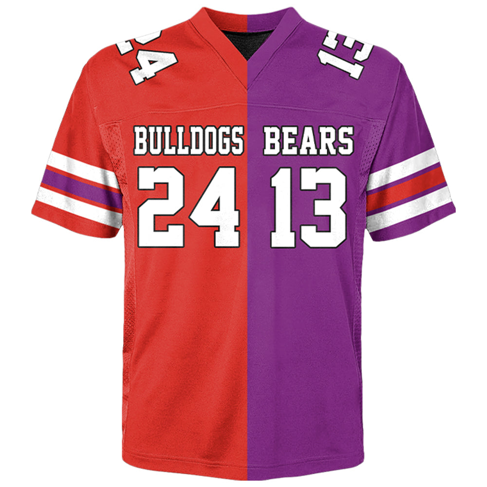 Custom Any Two Football Team, Personalized Team Name And Number Football Jersey, V-neck Short Sleeve Jersey Shirt, Football Jerseys