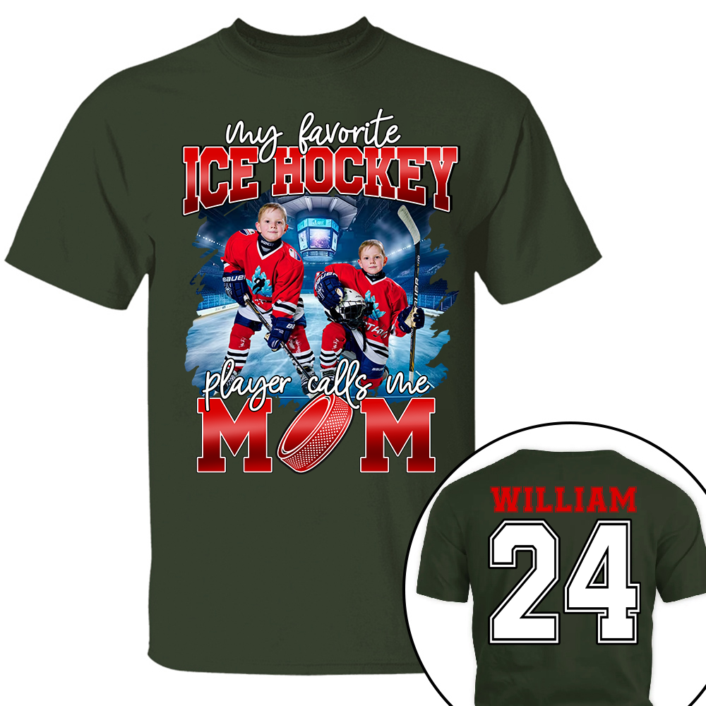 My Favorite Ice Hockey Player Calls Me Mom Personalized Ice Hockey Shirt Gift Ice Hockey Mom Ice Hockey Dad GameDay