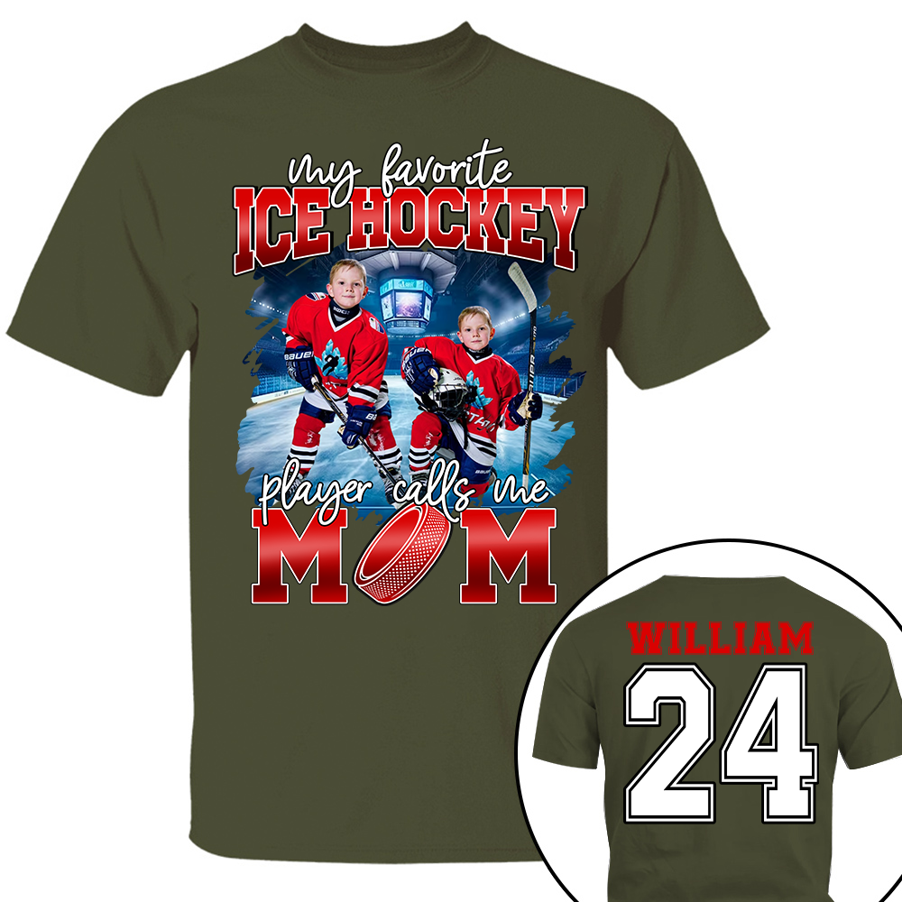 My Favorite Ice Hockey Player Calls Me Mom Personalized Ice Hockey Shirt Gift Ice Hockey Mom Ice Hockey Dad GameDay
