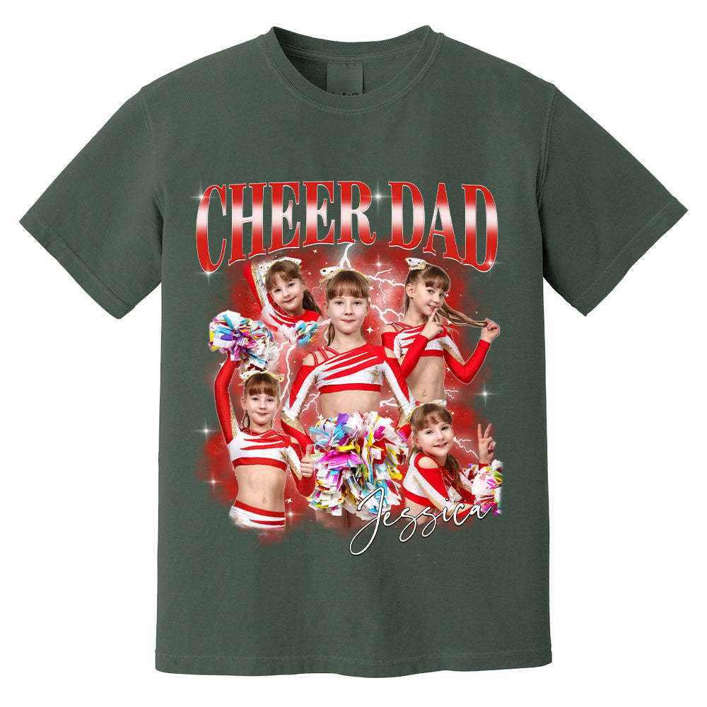 Personalized Cheer Dad Shirt - Custom Photo Cheer Dad, Game Day Cheer Leading Your Own Pictures