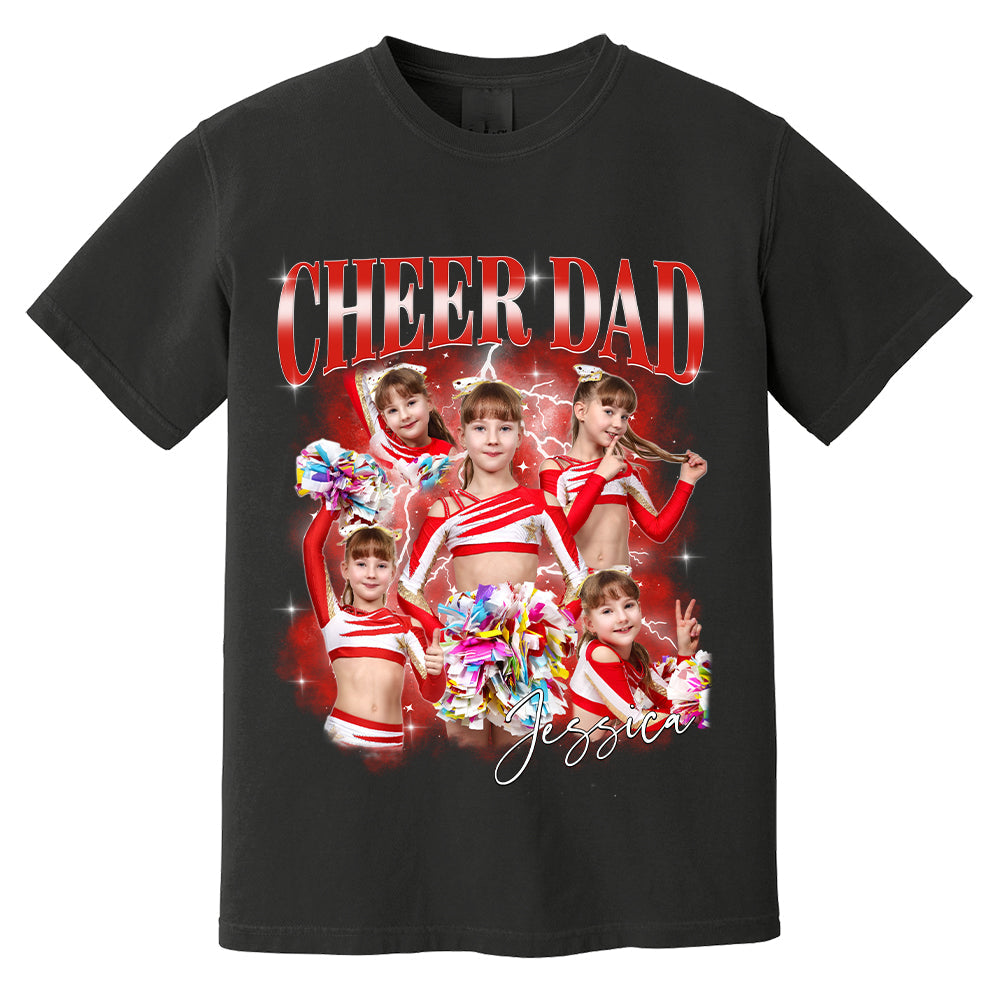 Personalized Cheer Dad Shirt - Custom Photo Cheer Dad, Game Day Cheer Leading Your Own Pictures