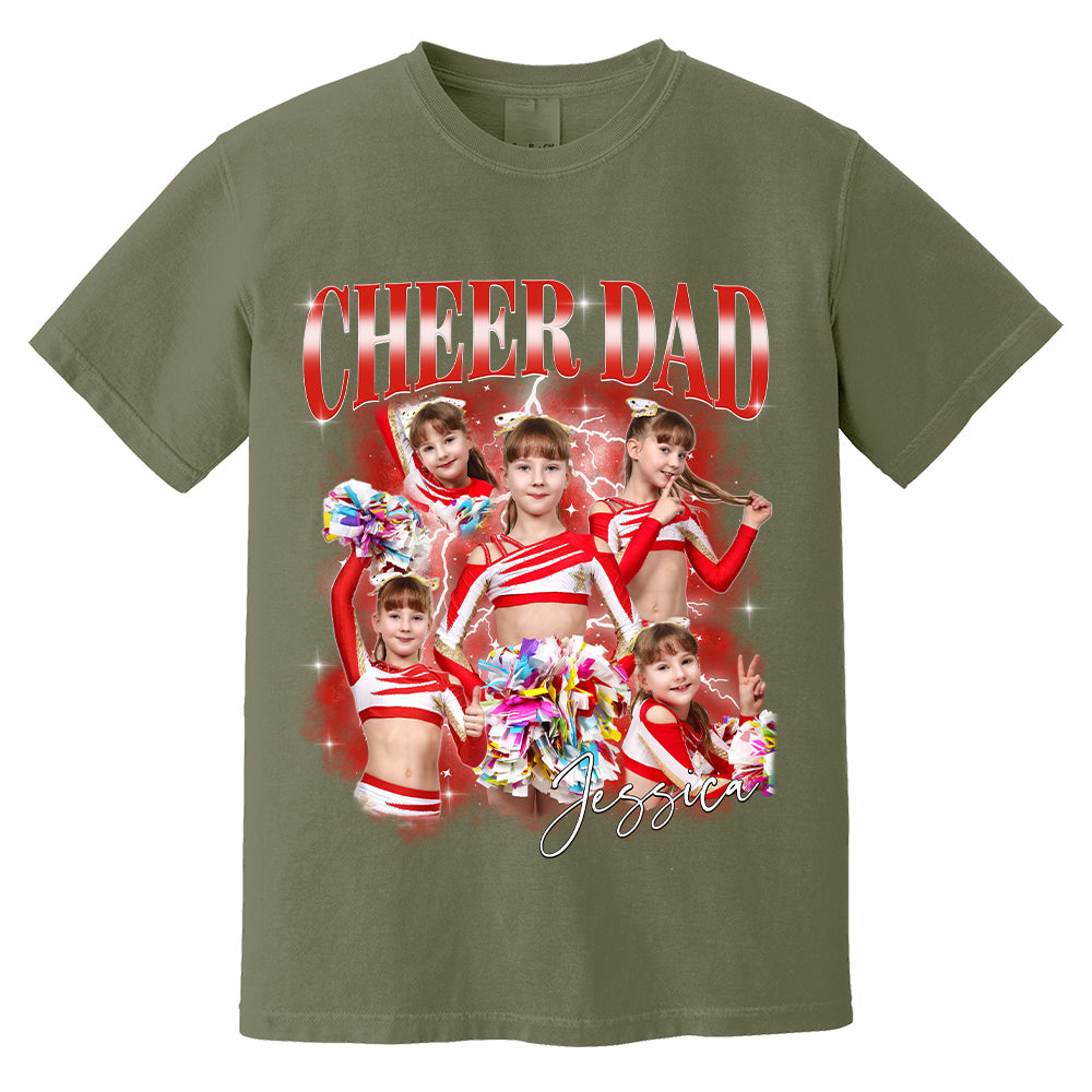Personalized Cheer Dad Shirt - Custom Photo Cheer Dad, Game Day Cheer Leading Your Own Pictures