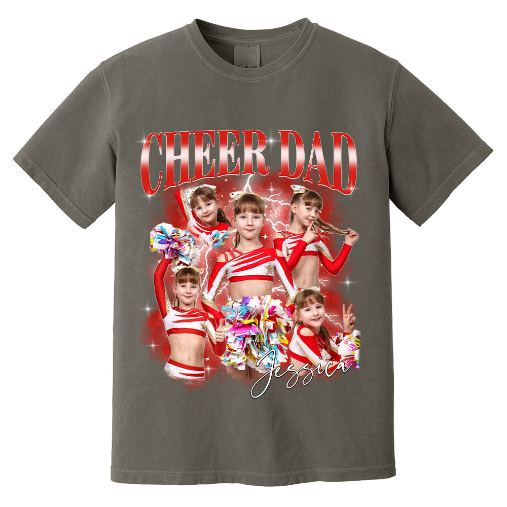 Personalized Cheer Dad Shirt - Custom Photo Cheer Dad, Game Day Cheer Leading Your Own Pictures