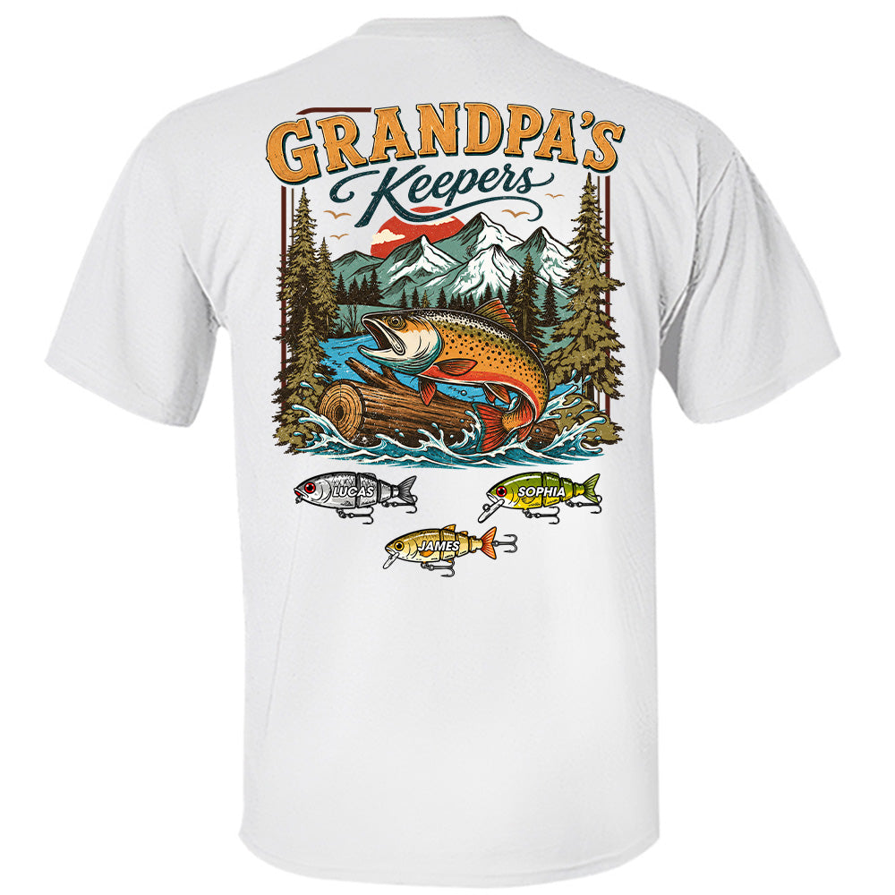Grandpa’s Keepers T-Shirt – Personalized Fishing Grandpa Shirt Vr2 T24
