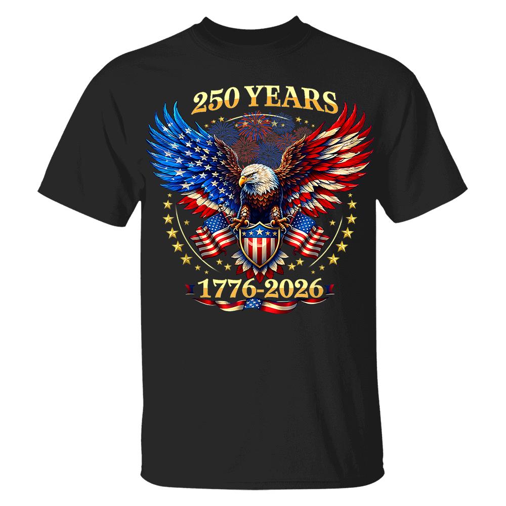 USA 250 Years Anniversary T-Shirt, 4th of July Independence Day Patriotic Tee Hv01