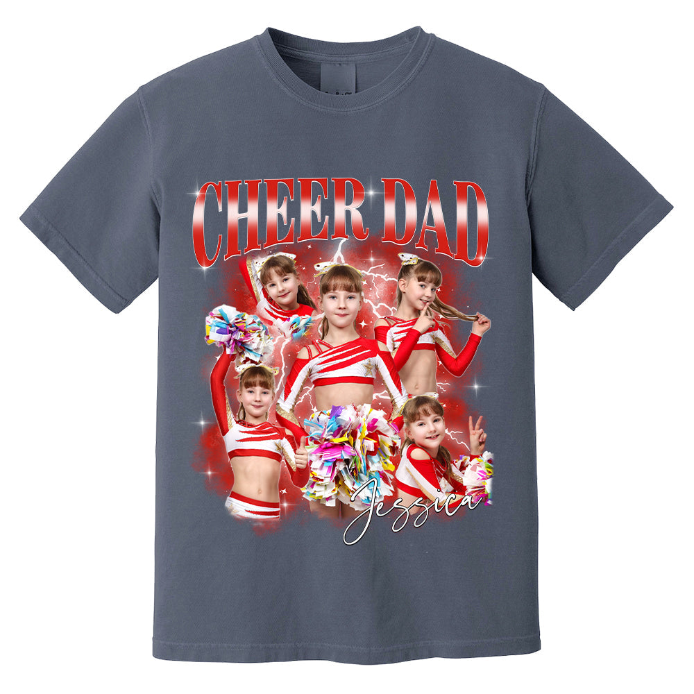 Personalized Cheer Dad Shirt - Custom Photo Cheer Dad, Game Day Cheer Leading Your Own Pictures