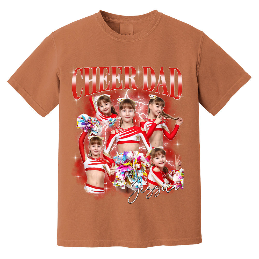 Personalized Cheer Dad Shirt - Custom Photo Cheer Dad, Game Day Cheer Leading Your Own Pictures