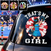Personalized That's My Girl Cheerleadering Car Decal, Custom Cheerleader Player Name & Number Sticker, Gift for Sports Moms and Dads T1807 T24