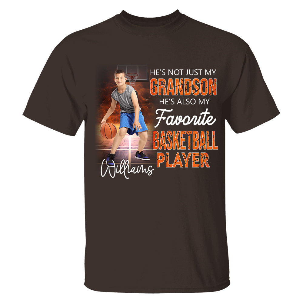 He's Not Just My Grandson He's Favorite Basketball Player - Personalized Shirt Tu20
