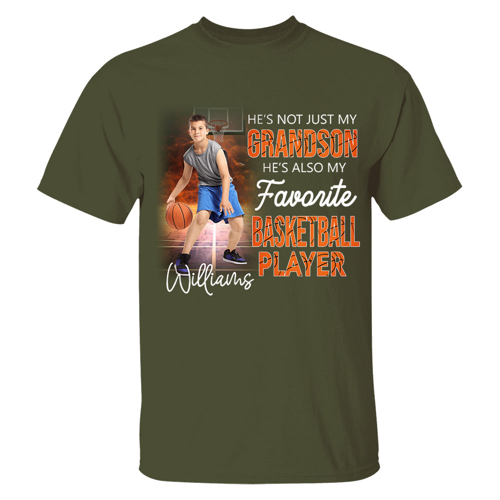 He's Not Just My Grandson He's Favorite Basketball Player - Personalized Shirt Tu20