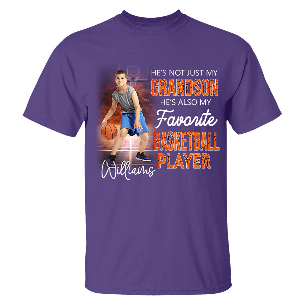 He's Not Just My Grandson He's Favorite Basketball Player - Personalized Shirt Tu20
