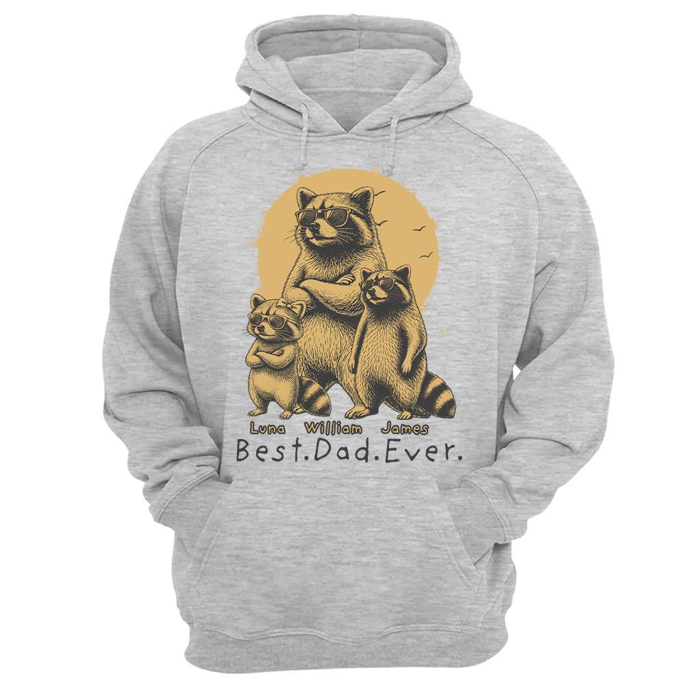 Best Dad Ever Dad Raccoon, Personalized T-Shirt Father Day, Gifts for Dad Husband, Funny Papa Tshirt Cool Daddy Raccoon Tee MI209 Hv01