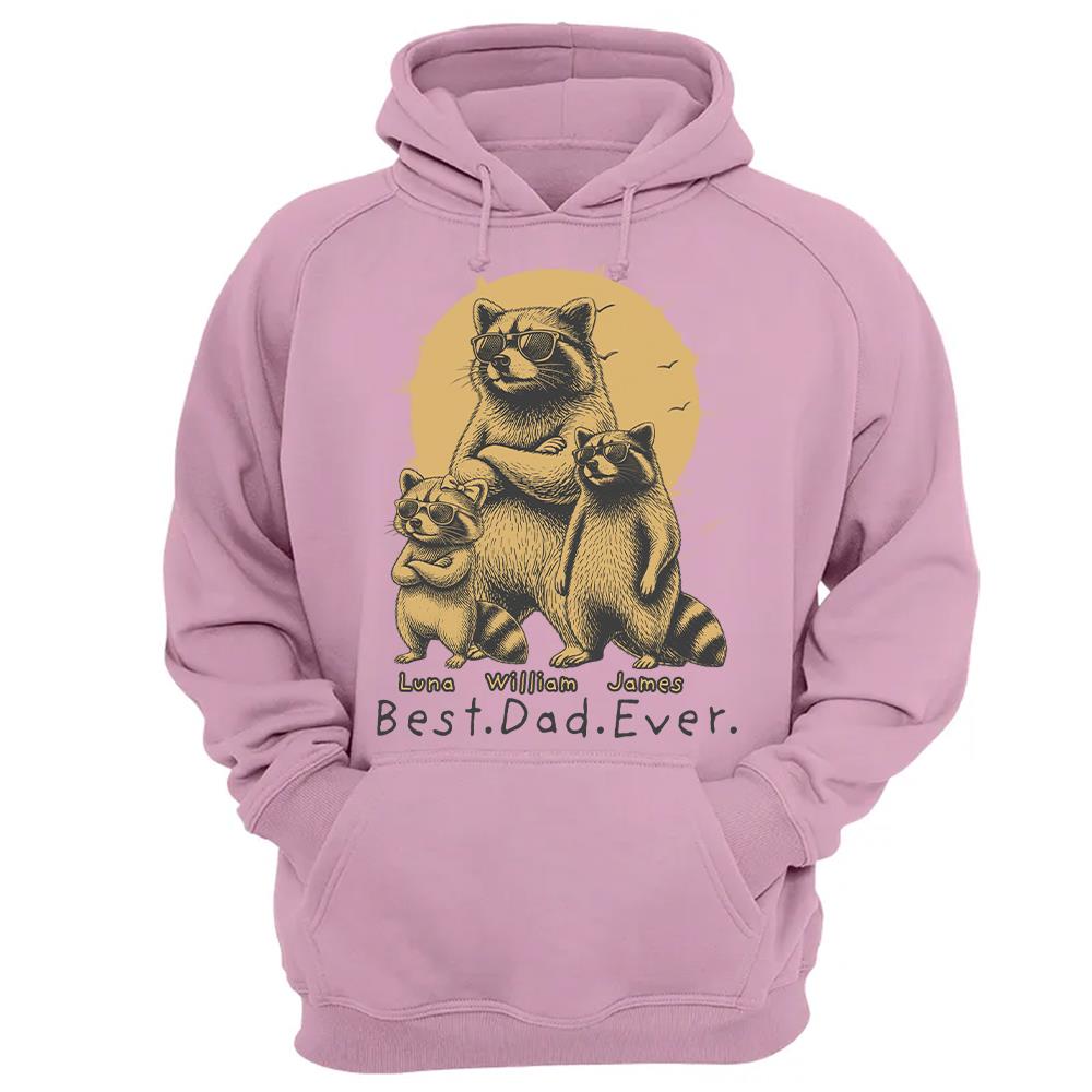 Best Dad Ever Dad Raccoon, Personalized T-Shirt Father Day, Gifts for Dad Husband, Funny Papa Tshirt Cool Daddy Raccoon Tee MI209 Hv01