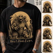 Best Dad Ever - Retro Vintage Godzilla Dad And Kids Daddy Protector - Personalized Shirt - Cool Father's Day Gift For Dad, Husband T1807 Nh00