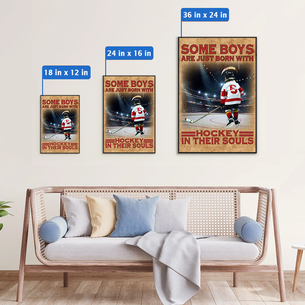 Some Boys Are Just Born With Hockey In Their Souls - Personalized Canvas For Ice Hockey Player Vr2 NV01