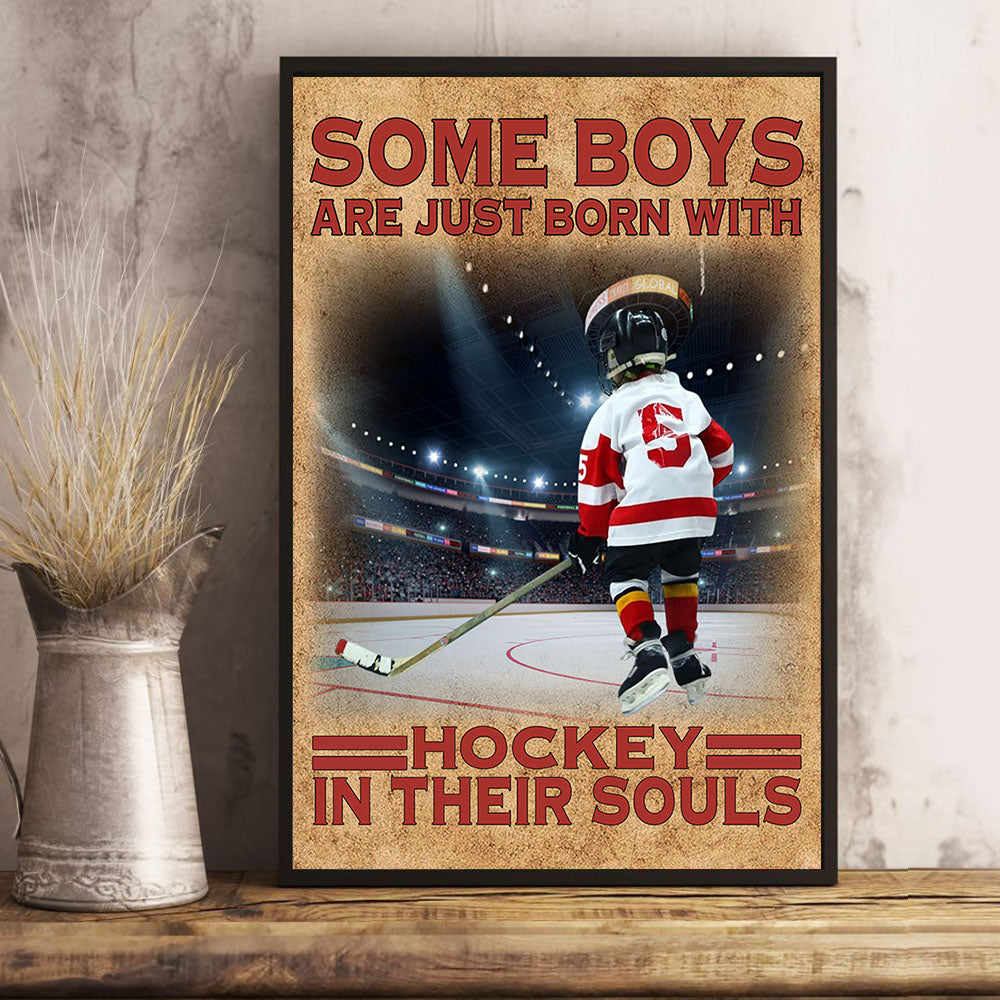 Some Boys Are Just Born With Hockey In Their Souls - Personalized Canvas For Ice Hockey Player Vr2 NV01