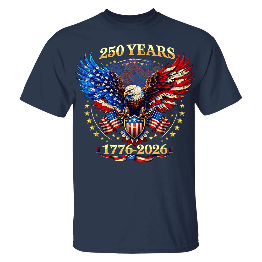 USA 250 Years Anniversary T-Shirt, 4th of July Independence Day Patriotic Tee Hv01