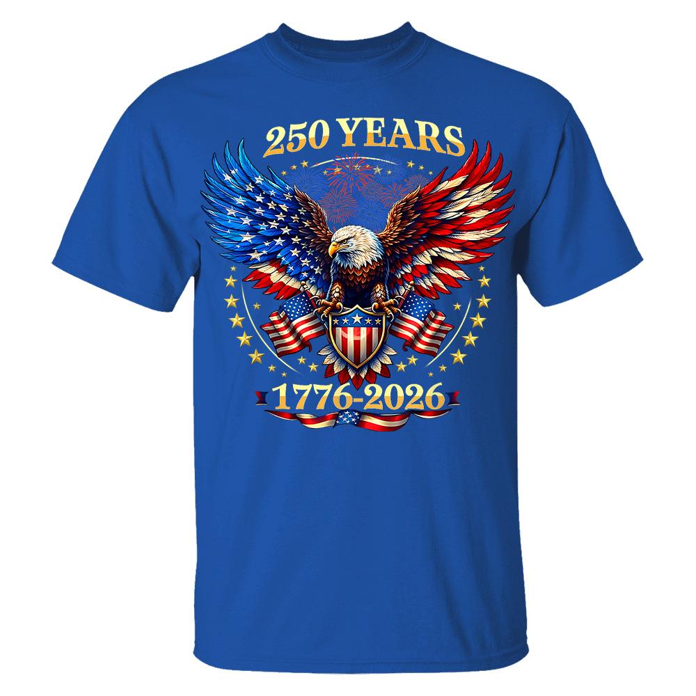 USA 250 Years Anniversary T-Shirt, 4th of July Independence Day Patriotic Tee Hv01