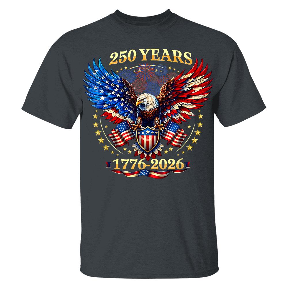 USA 250 Years Anniversary T-Shirt, 4th of July Independence Day Patriotic Tee Hv01