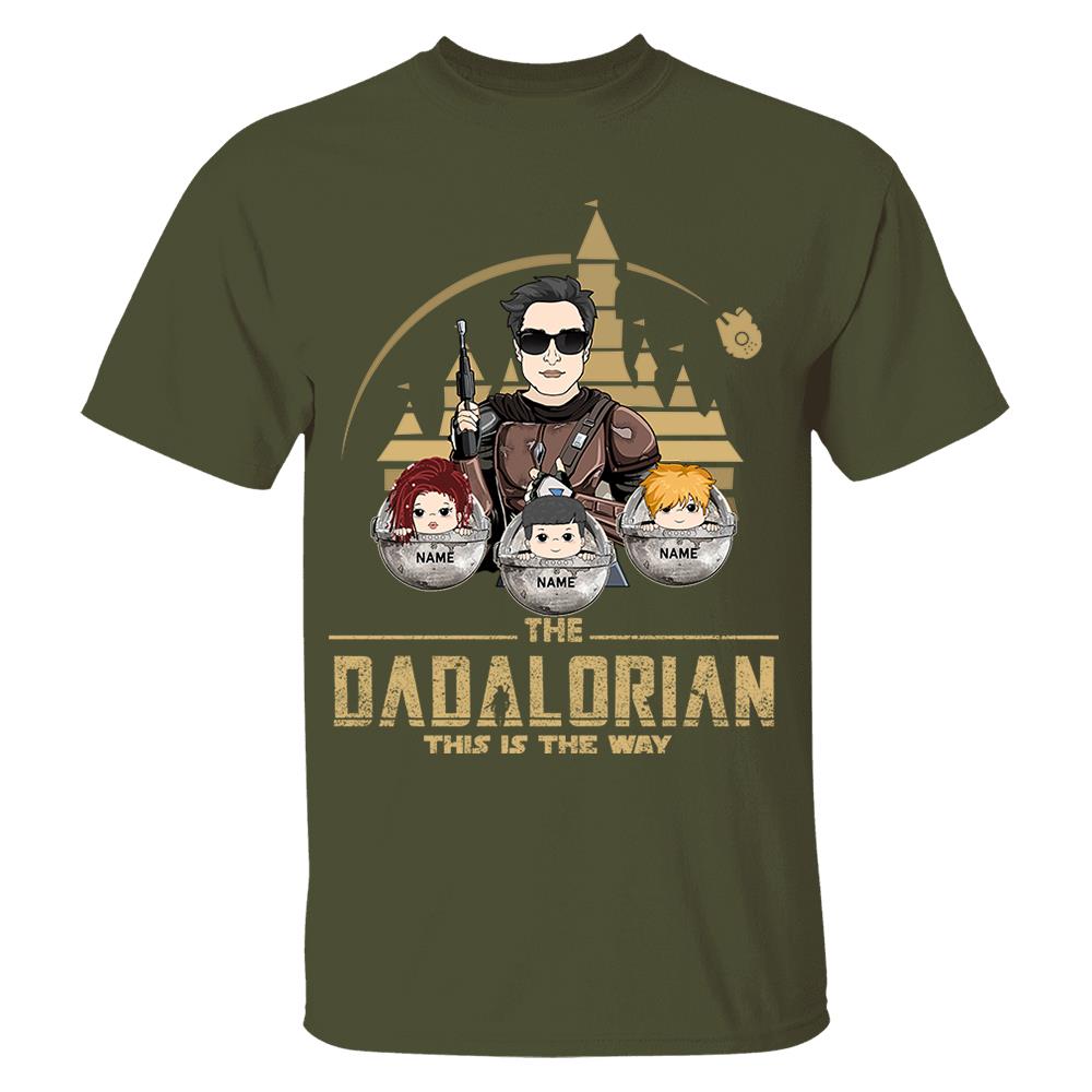 The Dadalorian This Is The Way Custom Shirt For Dad, Father Day Gifts for Dad Funny Dad Tshirt Cool Daddy Nh00