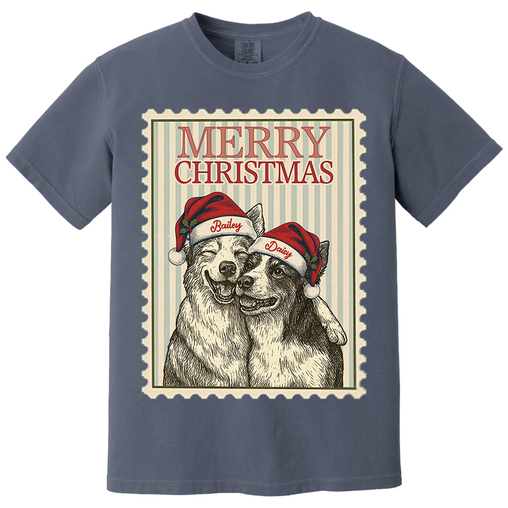 Merry Christmas Custom Dog Photo Shirt Gift For Pet Lovers T1807