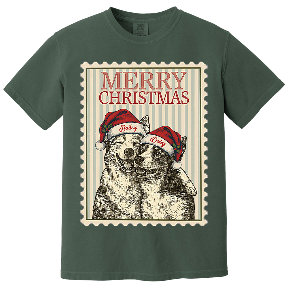 Merry Christmas Custom Dog Photo Shirt Gift For Pet Lovers T1807