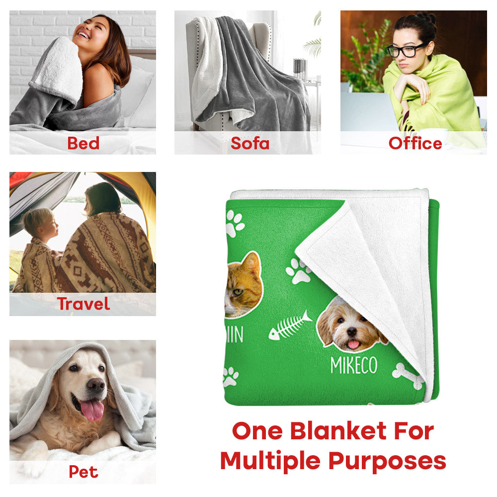 Upload Your Photo Blanket For Dog, Cat Lovers - Custom Photo Pet