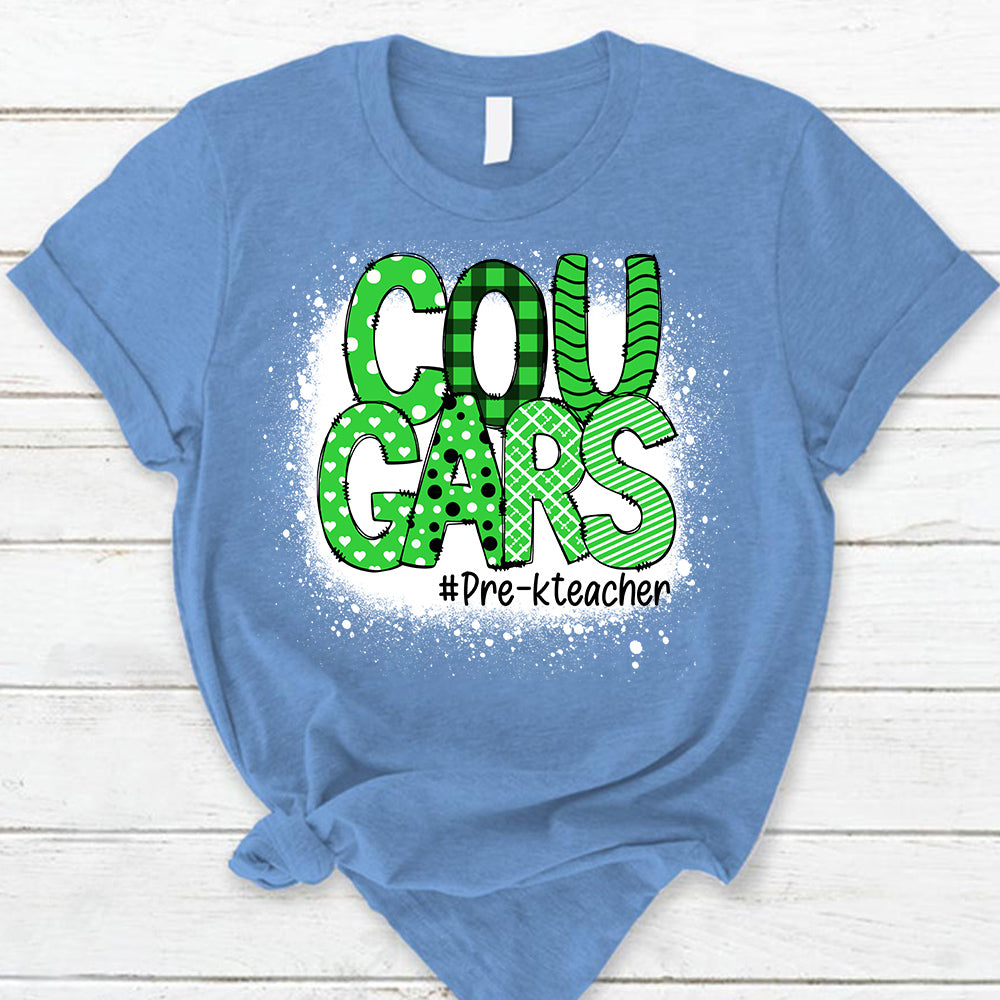 Personalized School Mascot Doodle Pattern T-Shirt For Teacher Ph99 Nh00