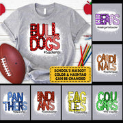 Personalized School Mascot Doodle Pattern T-Shirt For Teacher Ph99 Nh00