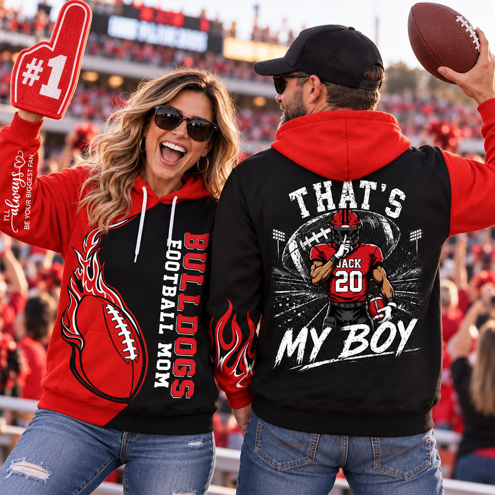 Personalized Football Mom Shirt, Custom That's My Boy Football Shirt, Custom Name & Number Sports Mom Gift Na02 T24