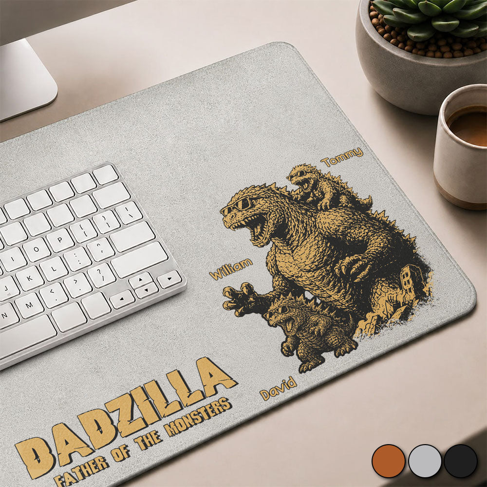 Father of The Monsters, Personalized Dadzilla Desk Mat, Father Day Gifts for Dad Funny Papa Tshirt Cool Daddy A2110 Pt99