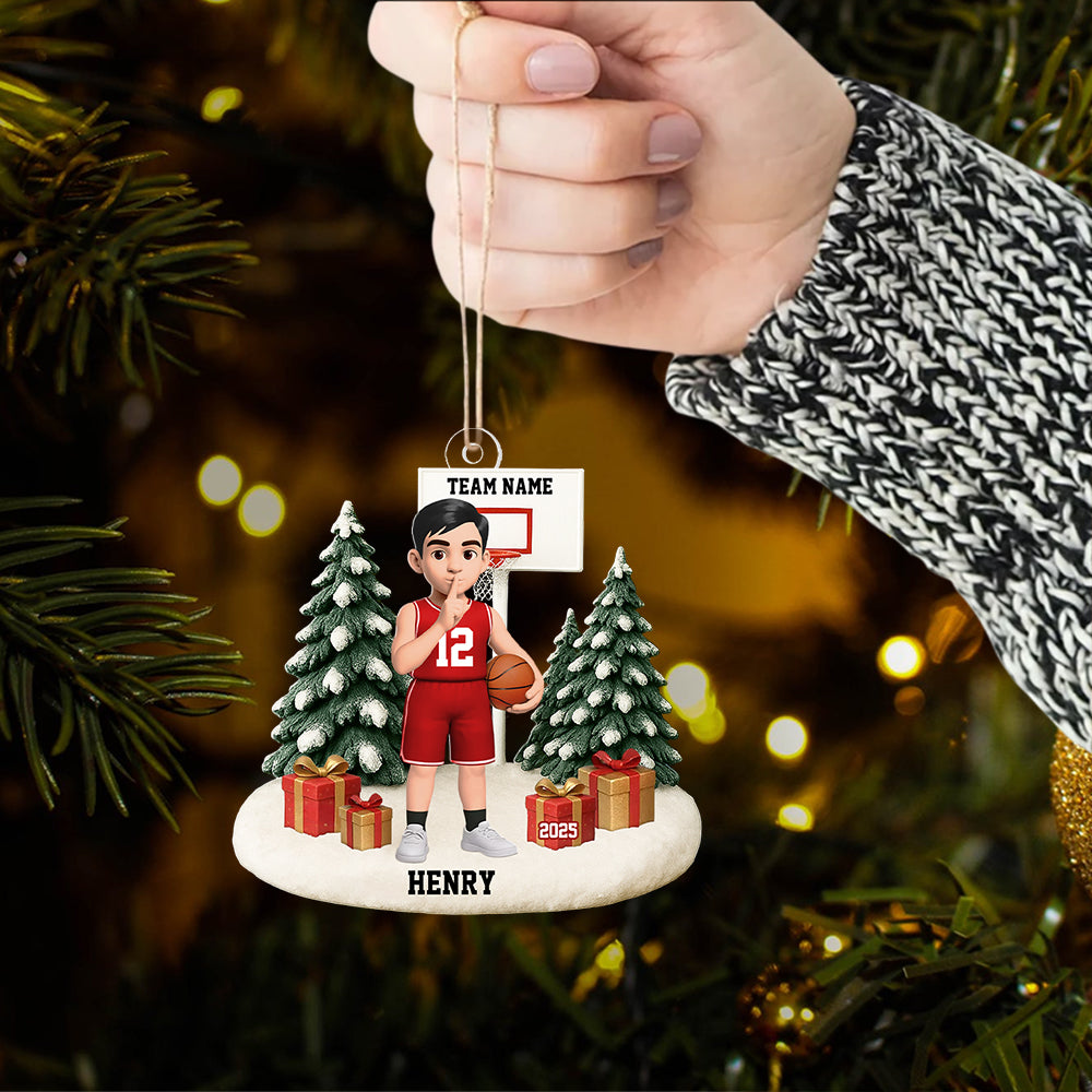 Basketball Player Uniform - Personalized Acrylic Ornament - Gift For Basketball Lovers Na02 Hv01