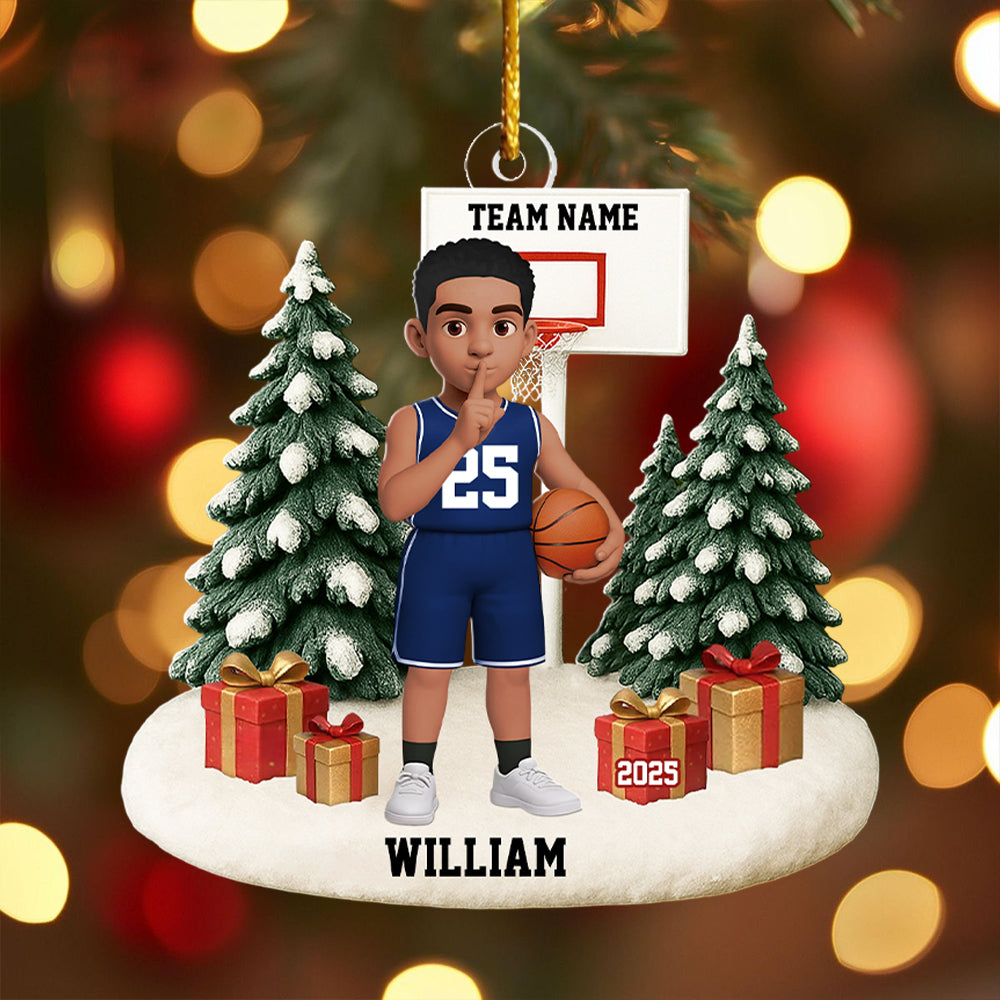 Basketball Player Uniform - Personalized Acrylic Ornament - Gift For Basketball Lovers Na02 Hv01
