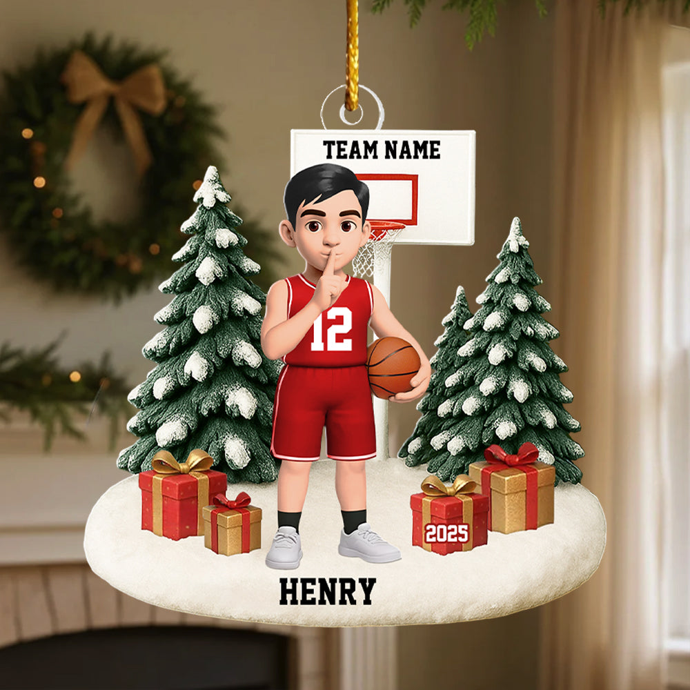 Basketball Player Uniform - Personalized Acrylic Ornament - Gift For Basketball Lovers Na02 Hv01