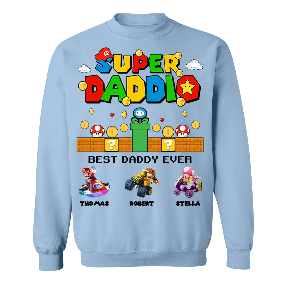 Super Daddio It's A Me Daddy, Personalized Daddio Shirt With Kids Name Custom, Father's Day Gift For Husband, Dad, Grandpa MI209 Li29