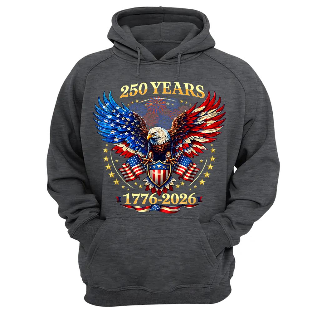 USA 250 Years Anniversary T-Shirt, 4th of July Independence Day Patriotic Tee Hv01