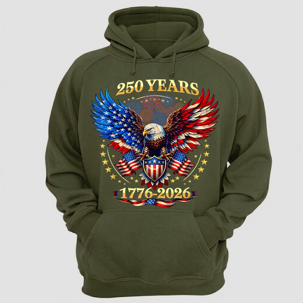 USA 250 Years Anniversary T-Shirt, 4th of July Independence Day Patriotic Tee Hv01