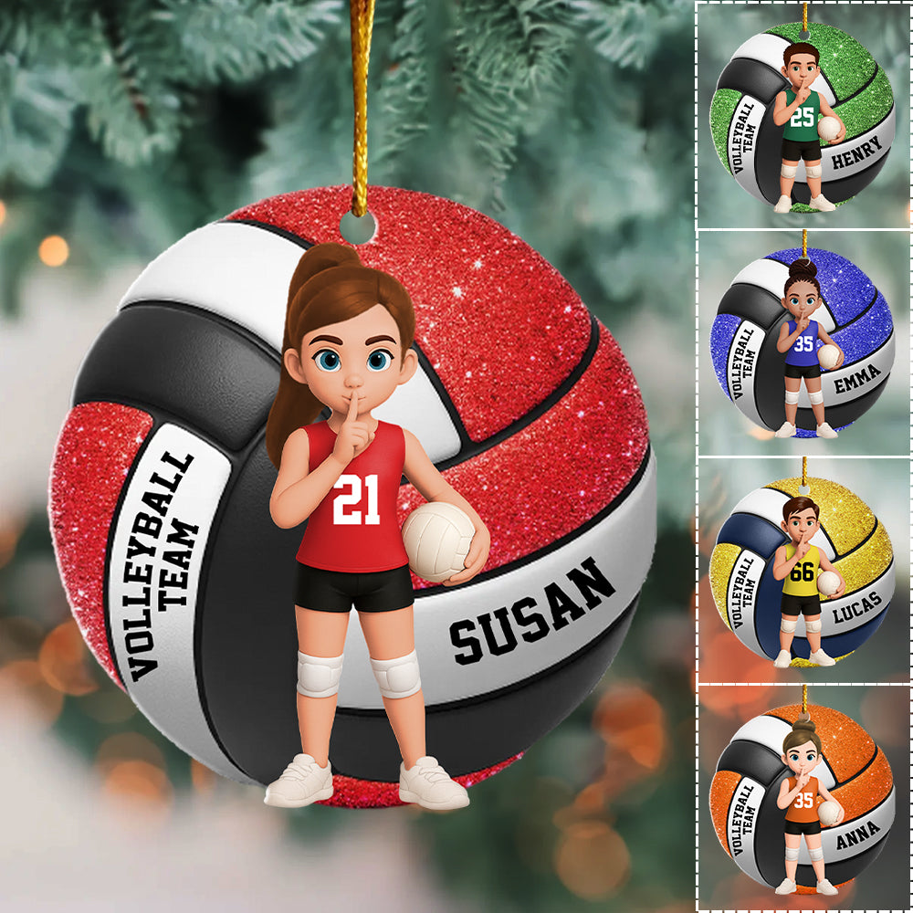 Personalized Volleyball Player Ornament, Gift For Sport Lover, Volleyball Team Gift, Volleyball Senior Christmas Gift, Sport Fan Ornament Hv01