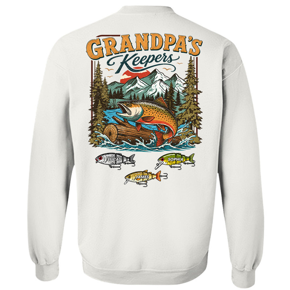 Grandpa’s Keepers T-Shirt – Personalized Fishing Grandpa Shirt Vr2 T24