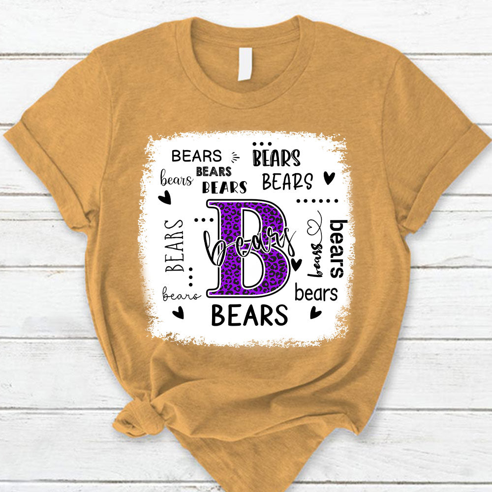 Personalized School Mascot Leopard Custom Name T-Shirt Teacher Appreciation Gift