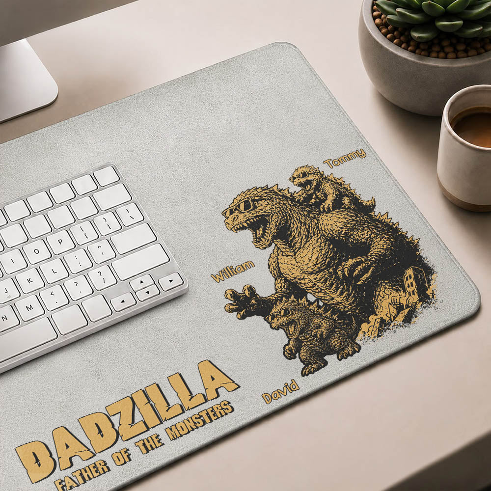 Father of The Monsters, Personalized Dadzilla Desk Mat, Father Day Gifts for Dad Funny Papa Tshirt Cool Daddy A2110 Pt99