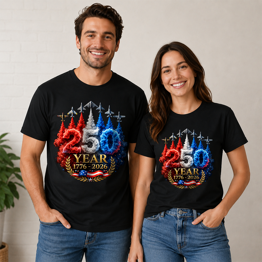 USA 250th Anniversary Patriotic T-Shirt, America 250 Years 4th of July Tee Hv01